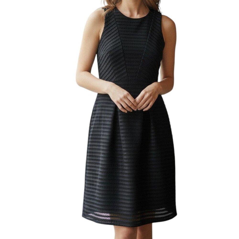 BELLE BADGLEY MISCHKA Black Sleeveless Crochet Mesh Dress - Size 4